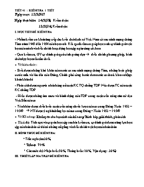 Đề kiểm tra một tiết học kì II Lịch sử lớp 9 - Năm học 2016-2017